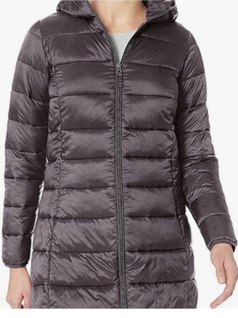 Amazon Essentials Women's Hooded Long Puffer Coat - Charcoal